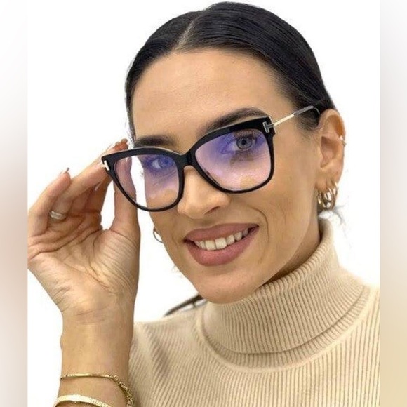 New Authentic- Tom Ford FT5704-B 052 Dark Havana / Blue Block  54mm Eyeglasses - Picture 1 of 6